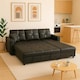 image 3 of Milano 3 Seater L Shape Pullout Sofa Bed with Deep Storage Compartment & Reversible Chaise | Black | 1