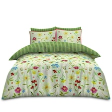 Delphie Printed Duvet Cover Set Reversible Polycotton Beddings Multi | King