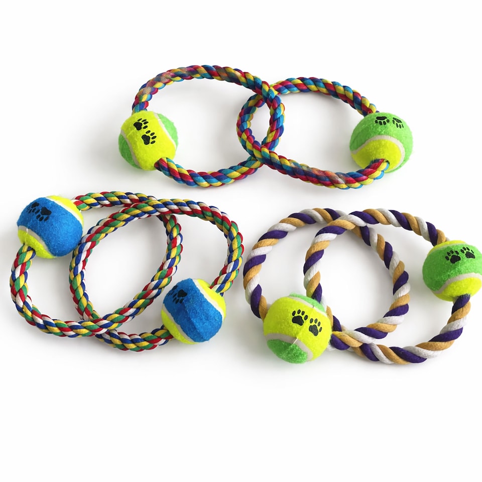 image 1 of Double Ring Tugger Durable Rope Dog Toy