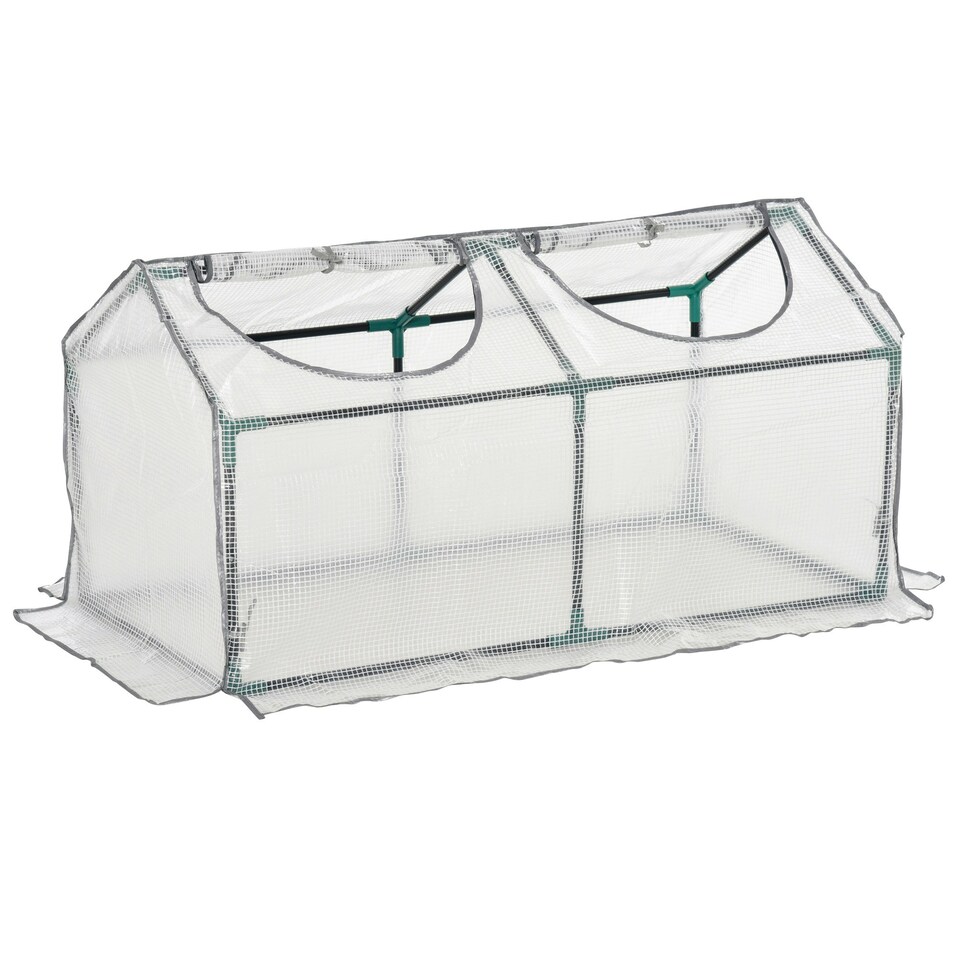 image 1 of Outsunny Greenhouse Plants Foil Tomato Vegetable House W/ 2 Windows White