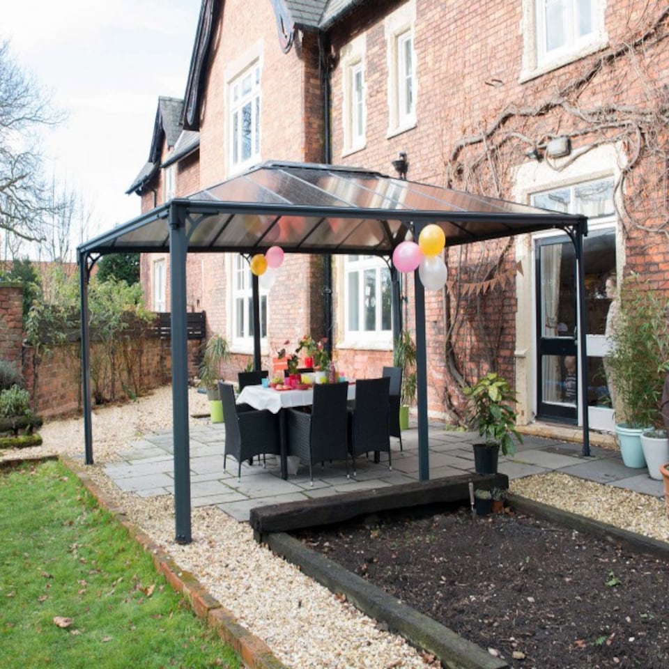 image 1 of Martinique 5000 Garden Gazebo Grey Bronze - Polycarbonate - L493.1 x W359.3 x H286.1 cm - Grey