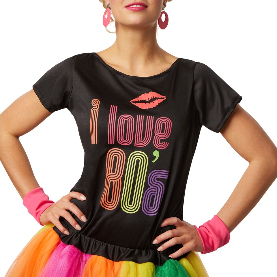 image 1 of Womens 80s Pop Star Costume | Multi | colourful | S | 1