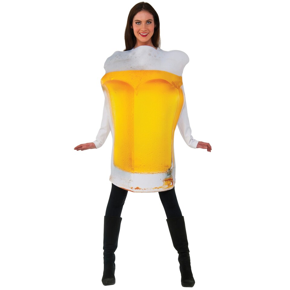 image 1 of Bristol Novelty Unisex Adult Beer Mug Costume - Yellow/White - Standard One Size