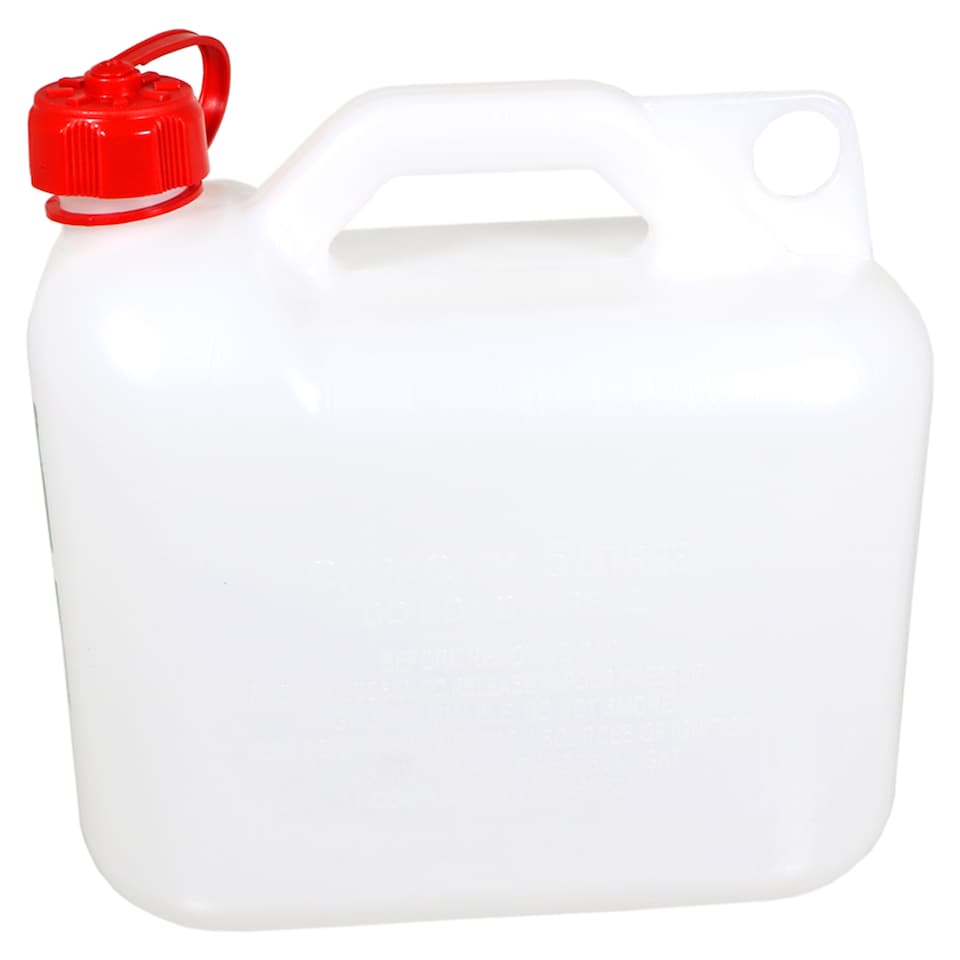 image 1 of SPARES2GO 5L Jerry Fuel Can Container Flexible Spout White 5 Litre Car Van Petrol Diesel Large