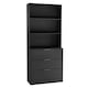 image 1 of 3 Drawer Tier Wooden Storage Chest Cabinet & Display Bookcase Shelving | Black | Black Drawers & Black Bookcase | 1