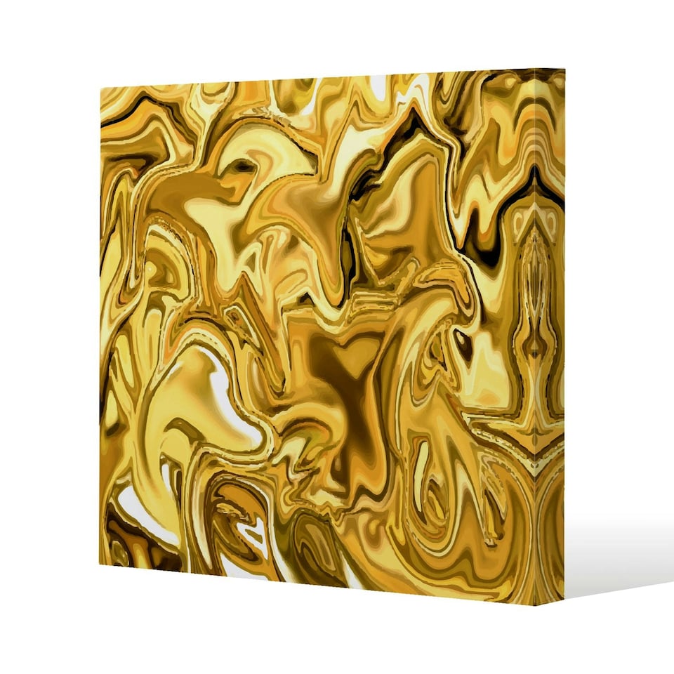 image 1 of Golden Liquid (Canvas Print) 127 x 127 x 4cm