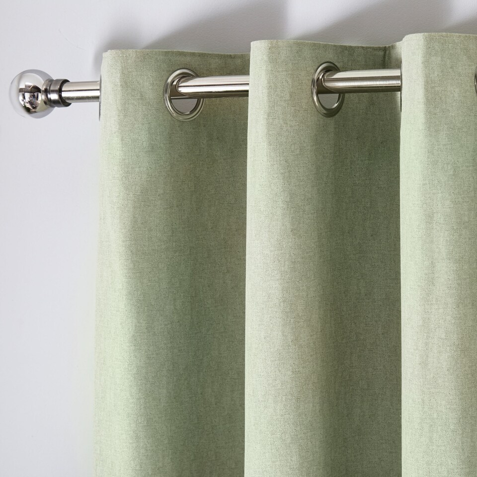 image 1 of Fusion Sorbonne Eyelet Curtains Green