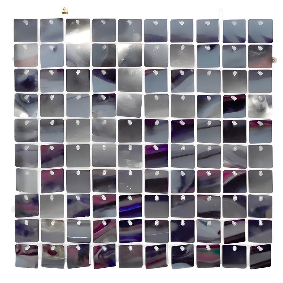image 1 of 30cm x 30cm Shimmer Sequin Wall Panels, Reflective Square Backdrop Panel