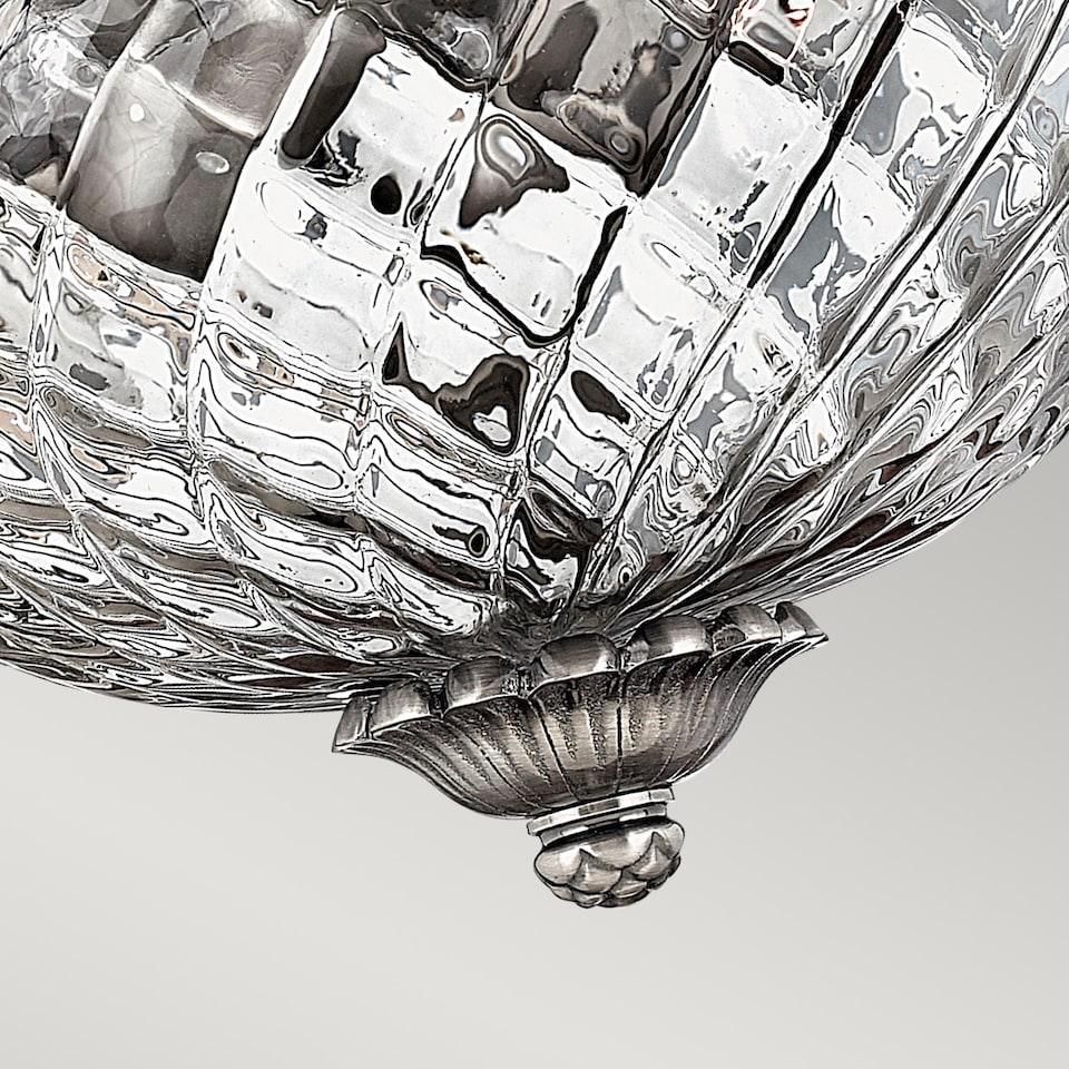 image 1 of Plantation 2 Light Small Semi Flush Ceiling Light Polished Antique Nickel, E27