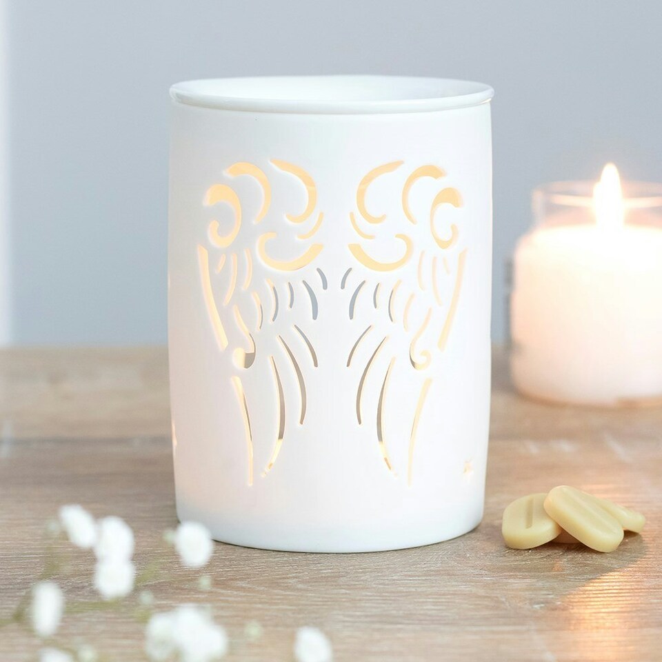 image 1 of Something Different Angel Wings Oil Burner - White - One Size (UTSD3065)