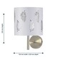 image 6 of Set of 2 Brea - Antique Brass Wall Lights with White Fern Shades | Yellow | White | 2