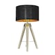 image 4 of ValueLights Clipper Light Wood Table Lamp Black Gold Shade