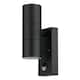 image 4 of First Choice Lighting Set of 2 Blaze Black Outdoor Up Down Motion Sensor Wall Lights Black | Clear
