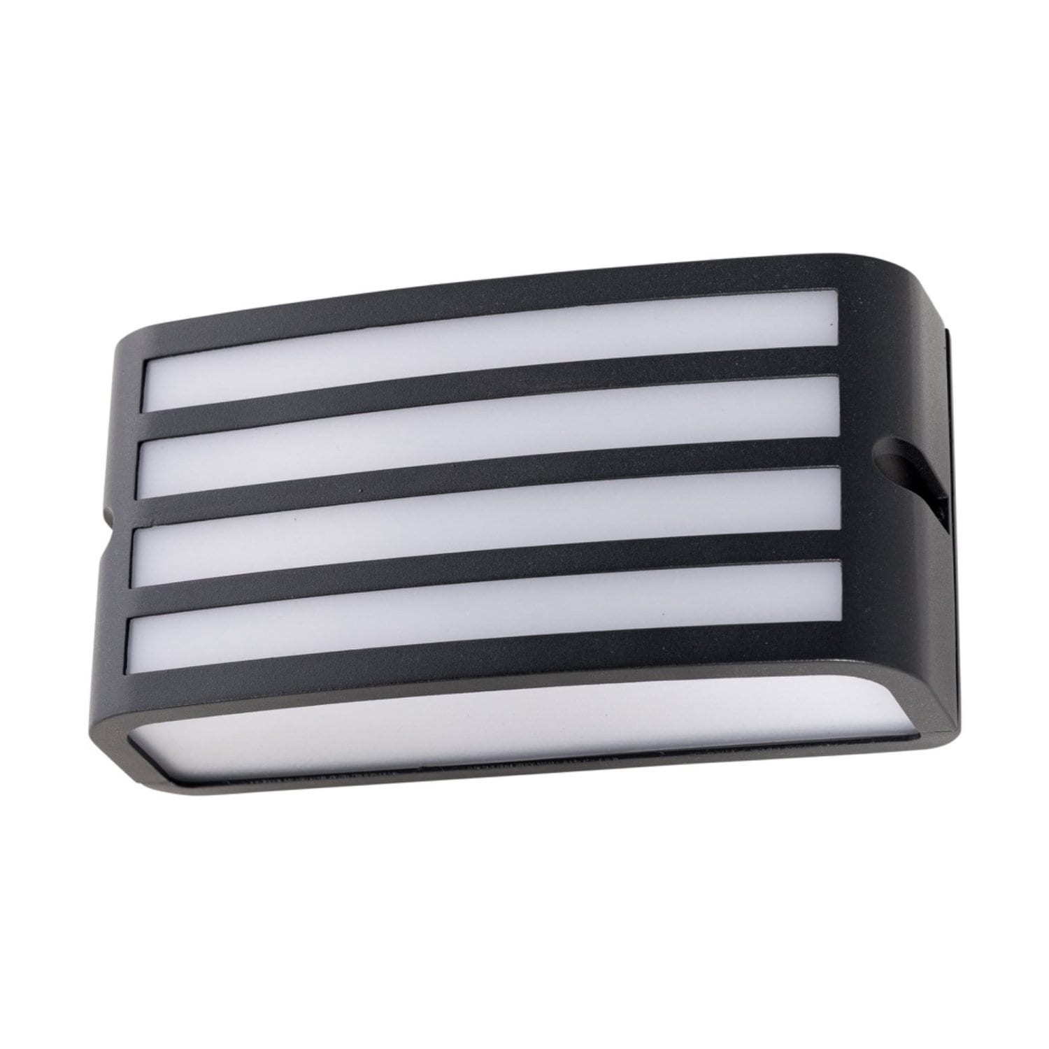 First Choice Lighting Pluto Anthracite Aluminium Outdoor Louvered Wall Light in Black