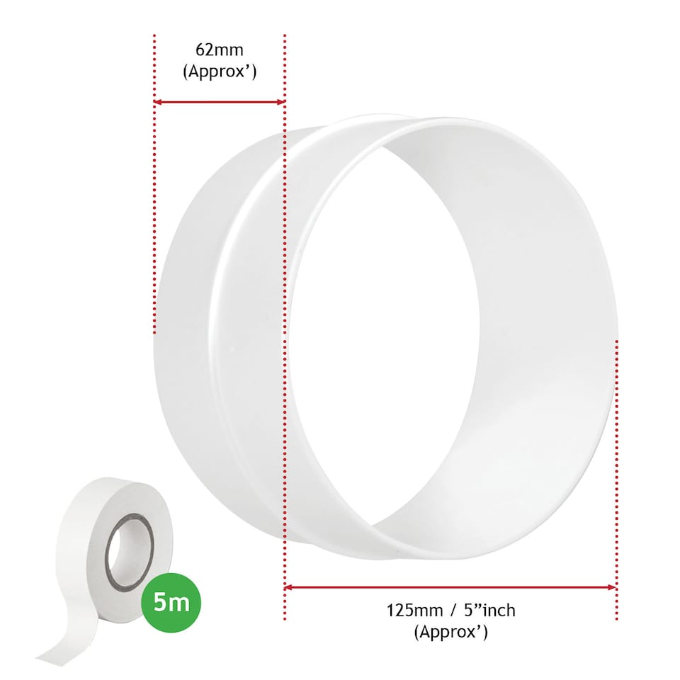 image 1 of SPARES2GO Vent Hose Extension Kit for DeLonghi Portable Air Conditioners Aluminium Insulated AC Pipe Duct (6m, 5" / 125mm)
