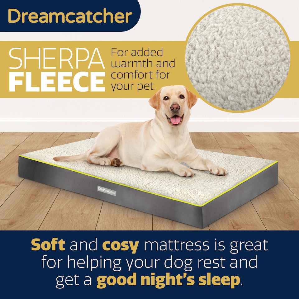 image 1 of Dreamcatcher Grey XL Dog Bed Orthopaedic Extra Large Flat Crate Mattress 104x74x9cm | Grey | Grey | 1