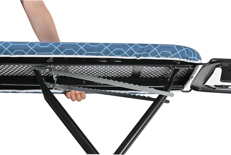 image 1 of Ironing Board with Iron Rest, Iron Board with Extra Thick Cover, Adjustable Compact and Space Saver Foldable Ironing Board