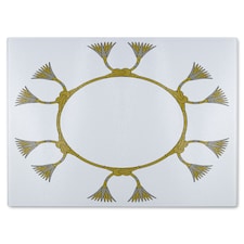 Ancient Egyptian Lotus Motifs Glass Chopping Board | Multi