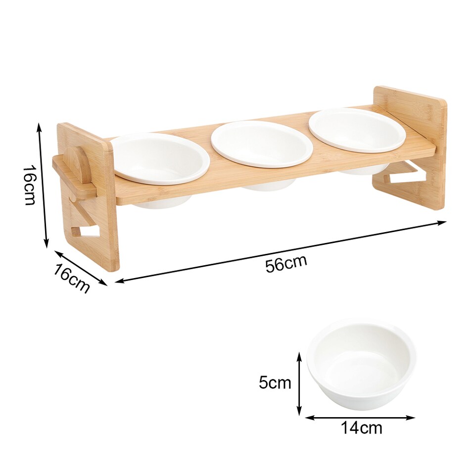 image 1 of Living and Home Height Adjustable Pets Feeder Bowl for Cats & Dogs | Brown