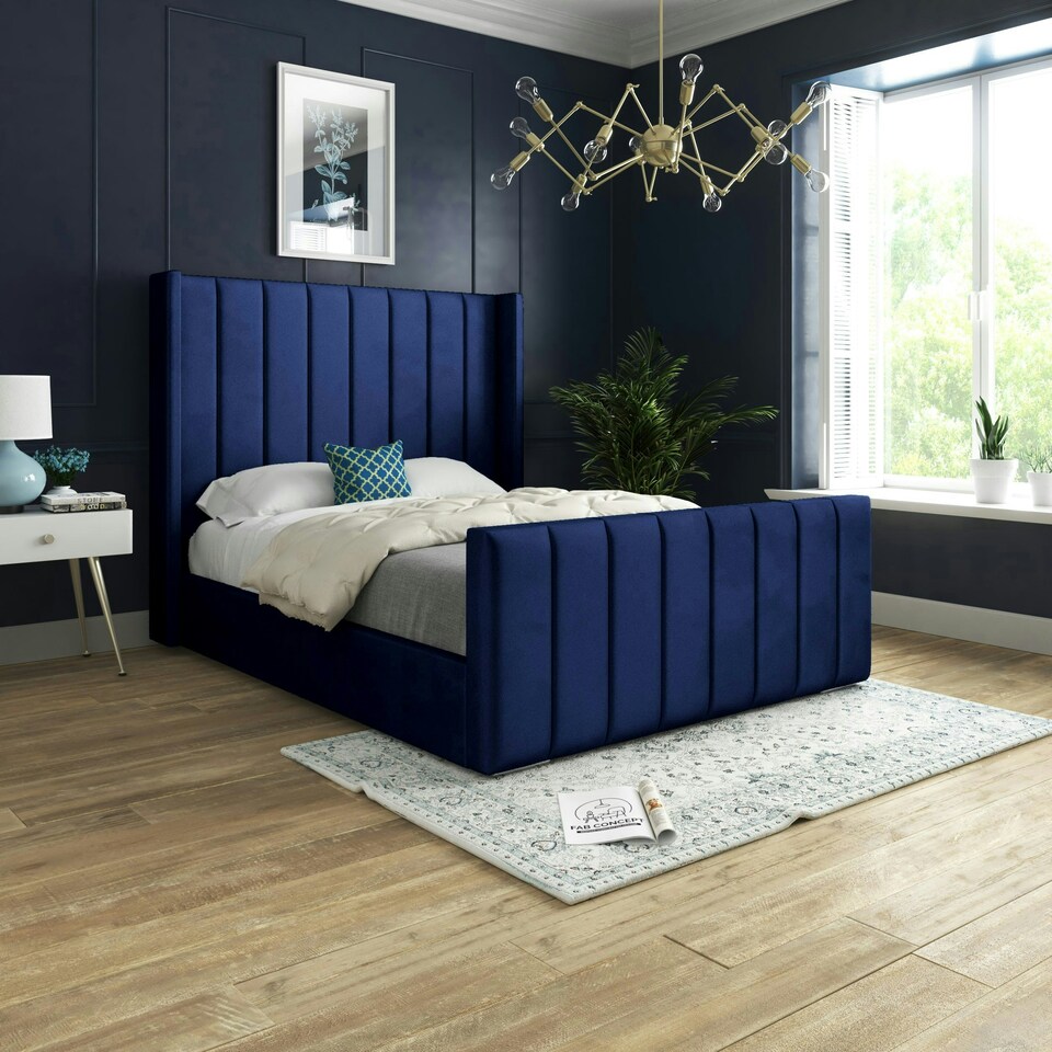 image 1 of Oxford Bed - Kingsize - 5ft - Blue
