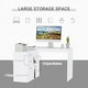 image 5 of HOMCOM Computer Desk Table Workstation L Shape File Cabinet White