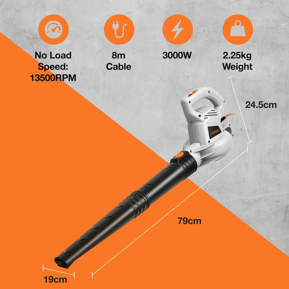 image 1 of VonHaus Leaf Blower 3000W with 8m Cable
