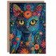 image 1 of Cat Lover Floral Folk Spirit Guide Woman Her Birthday Card