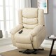 image 9 of Seattle Electric Single Motor Rise Recliner Bonded Leather Chair (Cream)
