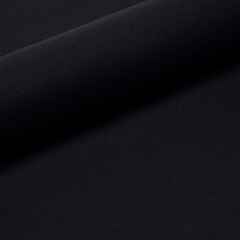image 1 of Homescapes Pure Cotton Plain Black Fabric 150 cm Wide | Black | 150cm(60") wide, sold per metre length