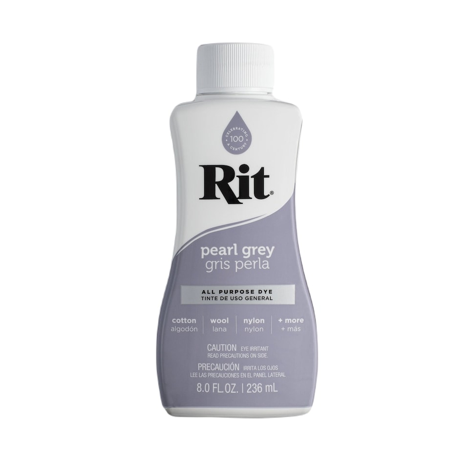 image 1 of Rit All Purpose Liquid Dye - High Pigment Fabric Colouring Dyes 8oz | Grey | Pearl Grey