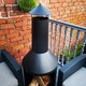 image 6 of 1.4m Tall Outdoor Garden Patio Chiminea Log Burner Fire Pit with Log Store & Cover
