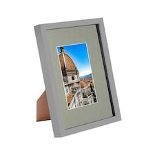 Nicola Spring 3D Shadow Box Frame with A5 Mount - A4 (8" x 12") - Grey/Grey