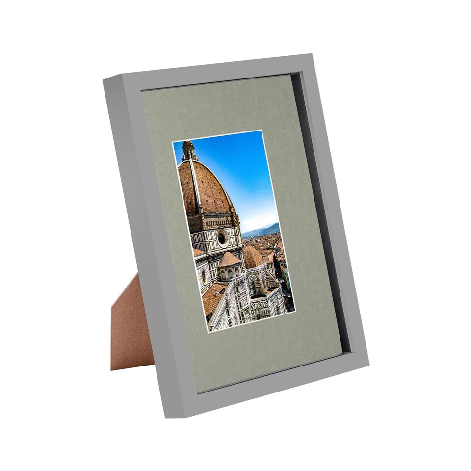 image 1 of Nicola Spring 3D Shadow Box Frame with A5 Mount - A4 (8" x 12") - Grey/Grey