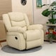 image 5 of Chester Bonded Leather Manual Recliner Chair with Heat And Massage (Cream)