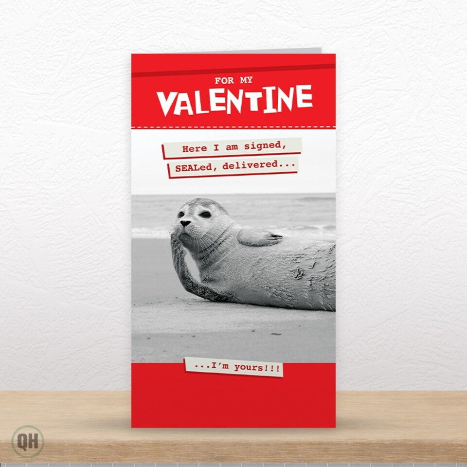 image 1 of Here I Am Signed, SEALed... - Funny Valentine's Day Card