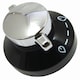 image 1 of SPARES2GO Control Knob for Stoves Newhome Oven Cooker | Black | Silver