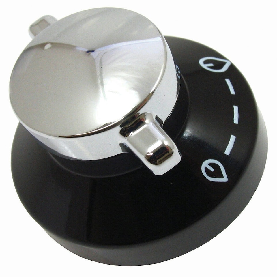 image 1 of SPARES2GO Control Knob for Stoves Newhome Oven Cooker | Black | Silver