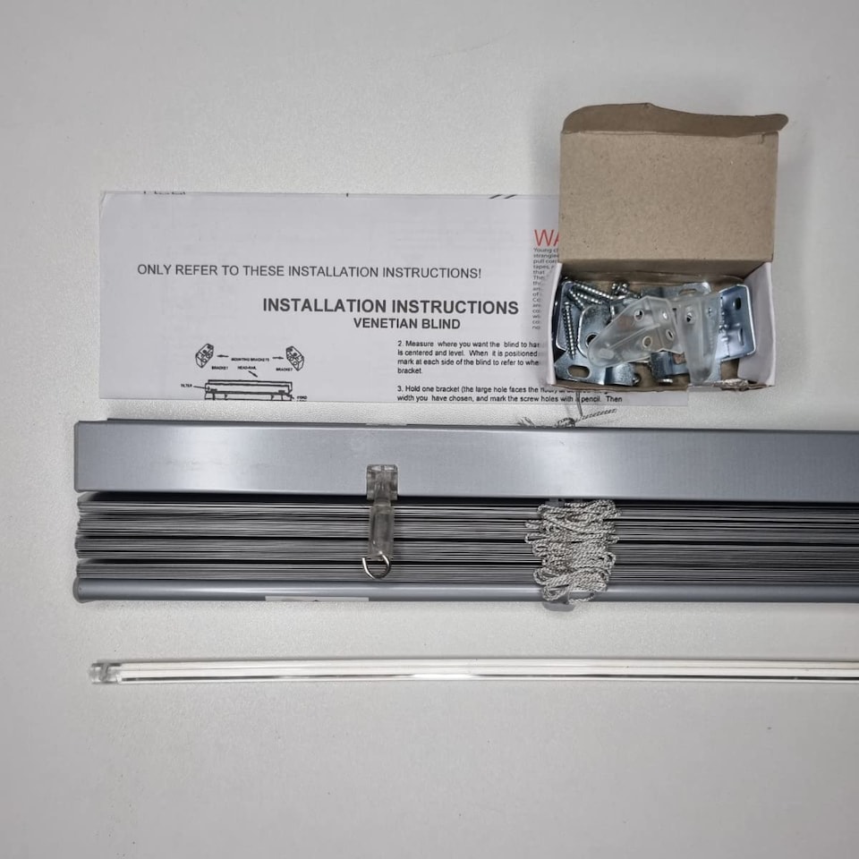 image 1 of Aluminium Venetian Blinds | 200cm Wide x 150cm Long | Silver | Silver