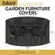 image 6 of Futura Round 128X71cm Waterproof Garden Furniture Cover  600D | Black | Black | 128x71cm | 1