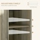 image 4 of HOMCOM Sideboard Buffet Cabinet with Rubber Wood Top and Drawers, Grey 