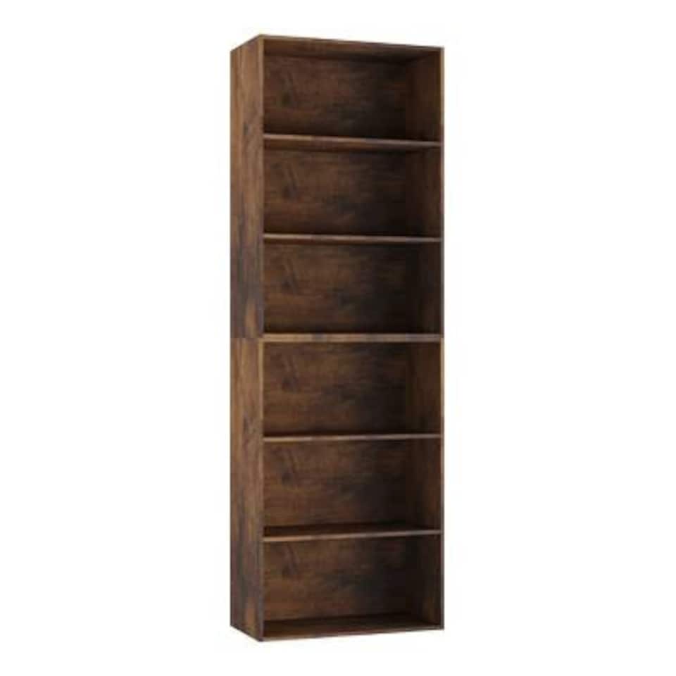 image 1 of Wide 6-Tier Bookcase | Brown | 1