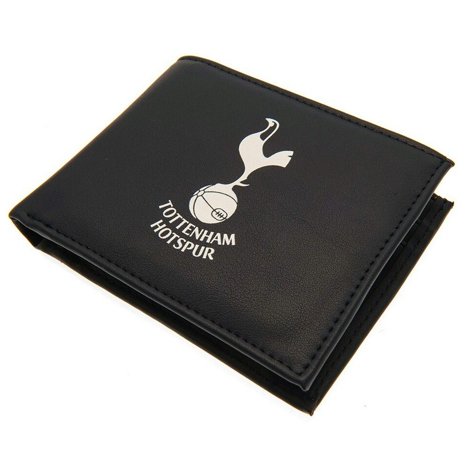 image 1 of Tottenham Hotspur FC Crest PU Wallet - Black/White - One Size