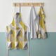image 2 of Catherine Lansfield Larsson Geo Cotton Kitchen Adult Apron | Yellow | Ochre | One Size