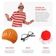 image 2 of Find Me Costume - Top, Hat, Glasses & Walking Stick Red | M