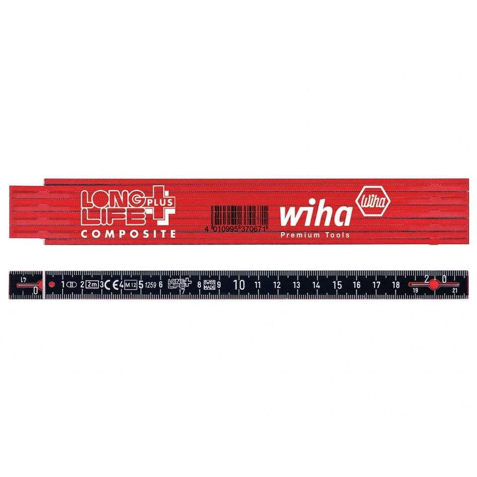Wiha Longlife Plus Composite Folding Ruler 2m - Multi Colour - One Size