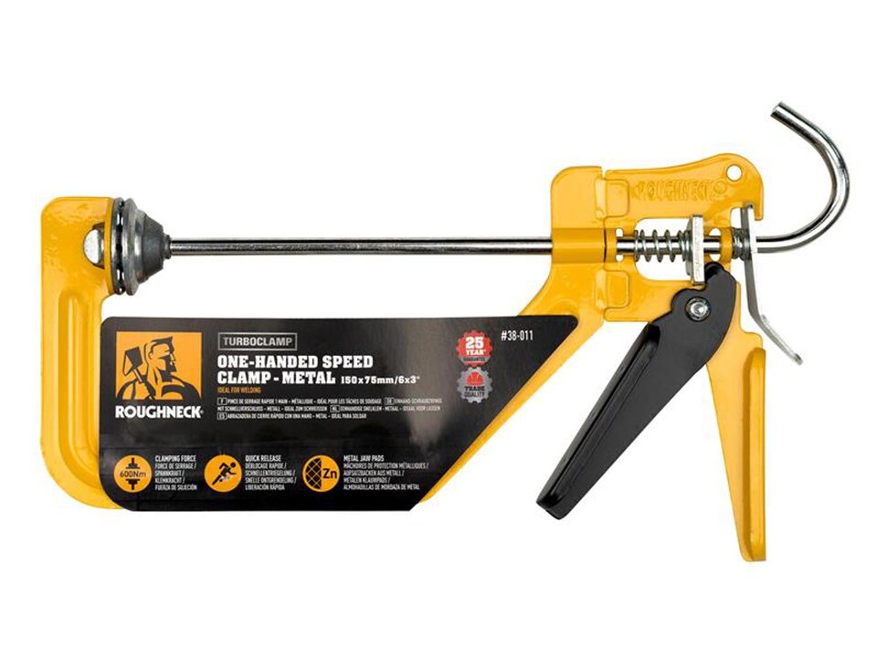 Roughneck Turboclamp One-Handed Speed Clamp - Metal Jaws 150Mm (6In)