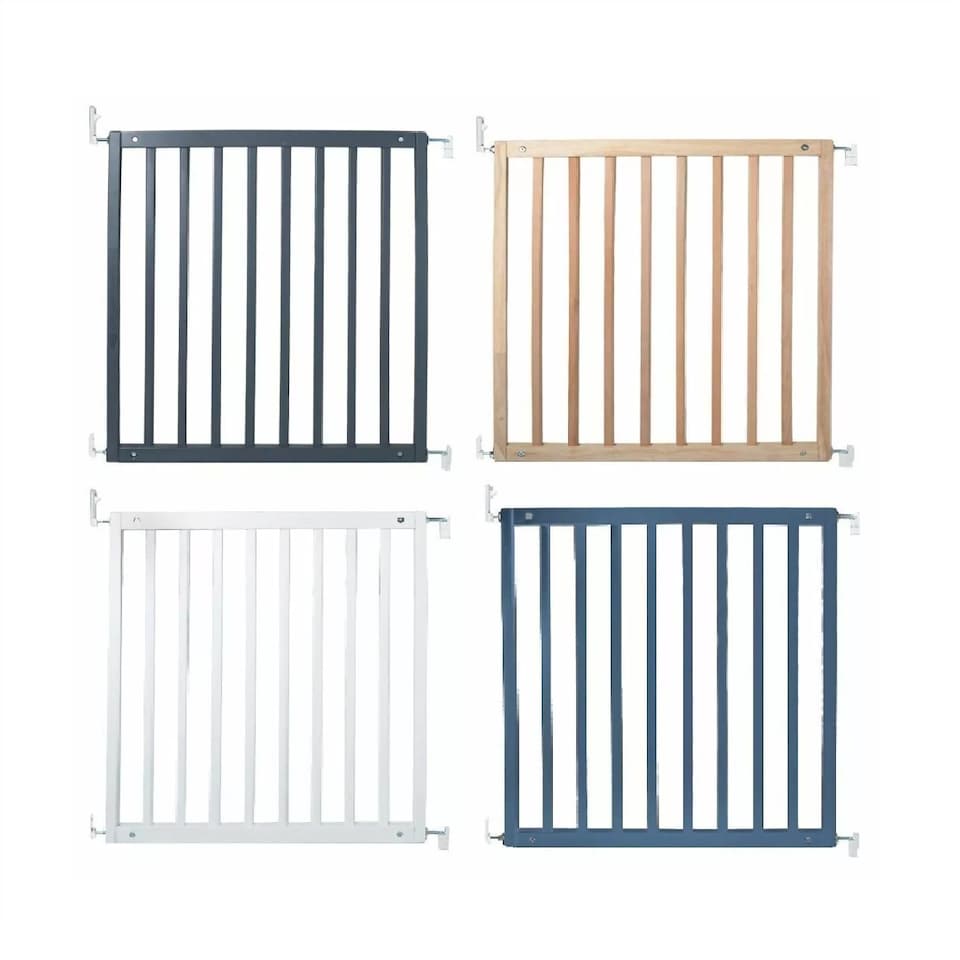 image 1 of Safetots Simply Secure Wooden Gate, 72cm - 79cm, Natural, Wooden Stair Gate, Screw Fit Baby Gate, Safety Barrier