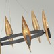 image 3 of Hinkley Willow Cylindrical Pendant Ceiling Light Carbon Black with Deluxe Gold
