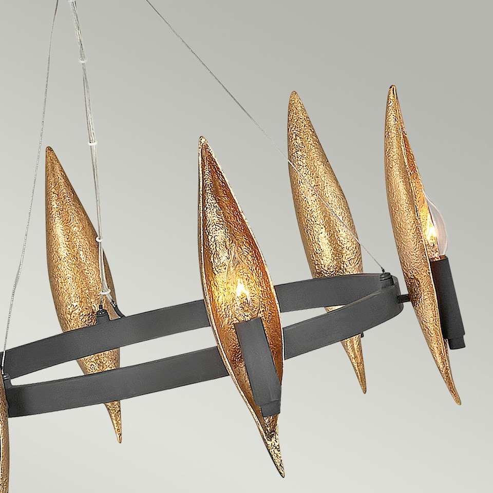 image 1 of Hinkley Willow Cylindrical Pendant Ceiling Light Carbon Black with Deluxe Gold