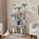 image 2 of Yaheetech 163 cm Large Cat Tower with Condos Platform Perch Light Grey